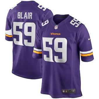 mens nike matt blair purple minnesota vikings game retired 